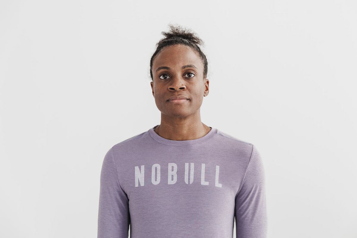 Nobull Women\'s Long Sleeves Lavender | Australia (VR7930)